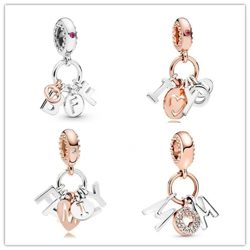 

Шарм-бусина из серебра 925 пробы с подвеской в виде семьи