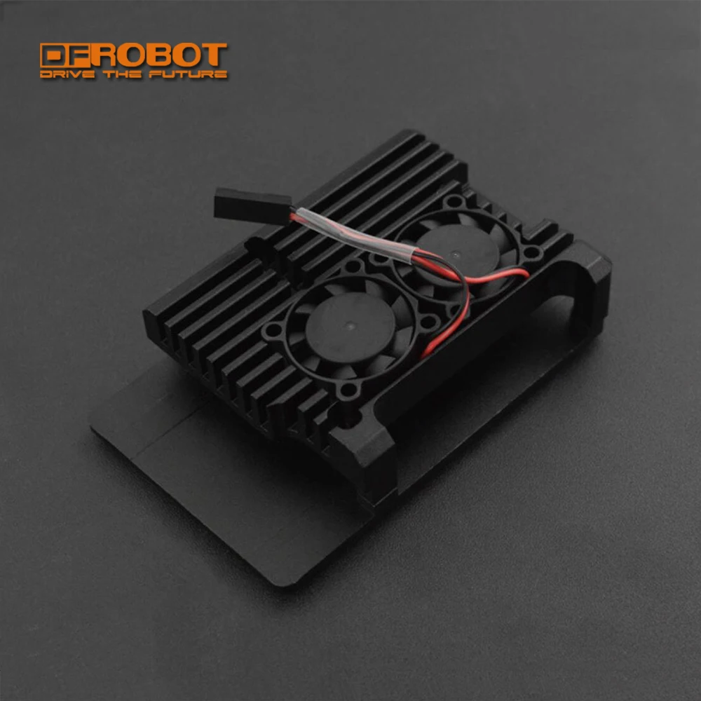 DFRobot алюминиевый сплав металлический корпус Чехол Коробка для Raspberry Pi 4B С двумя вентиляторами
