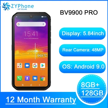 

Blackview BV9900 Pro Fastest Thermal imaging Smartphone Helio P90 Android 9.0 6GB 128GB 48MP Waterproof Rugged Mobile Phone
