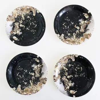 

8pcs Starry Sky Theme Birthday Party Decor Moon Outer Space Paper Plate Straw Tableware Baby Shower Children's Party Supplies