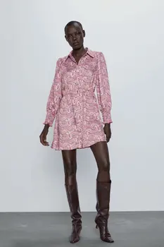 

2020 New Spring Summer New Style European Floral Printed Dress zaraing vadiming sheining women female dress