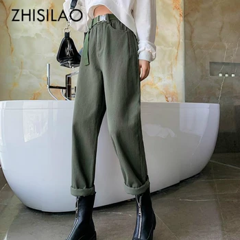 

Cargo Harem Pants Women Loose High Waist Trousers Pantalon Femme Casual Wide Leg Straight Pants 2019 Vintage Trousers Retro