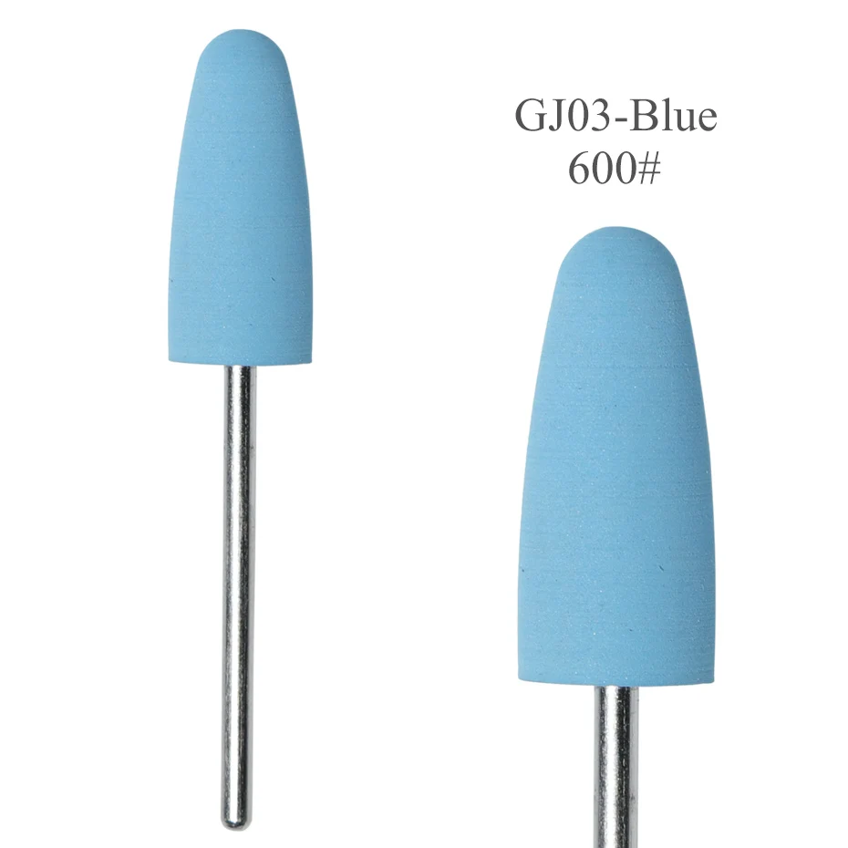 22 типа резиновых силиконовых ногтей дрель Фрезерный резак роторный заусенец электрические аксессуары Маникюр Полировка буферные напильники инструмент GJ01-03 - Цвет: GJ03 Blue