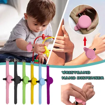 

In Stock Silicone Bracelet Wristband Hand Soap Dispenser Band Squeeze Bottle Care Watch Disinfect Wristband Hand Sanitizer Hot