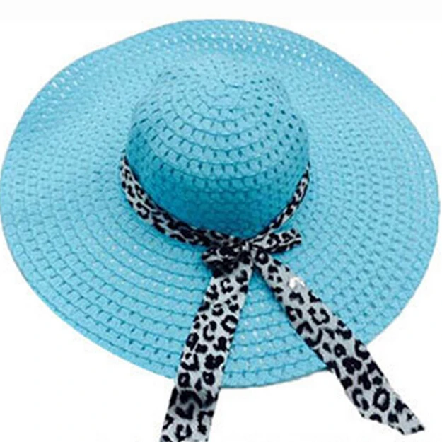 Sky blue Женские летние шляпы, модные шляпы, женские котелок широкие свисающие поля, складные летние богемные соломенные шляпы, одноцветные повседневные Простые аксессуары - Цвет: Sky blue