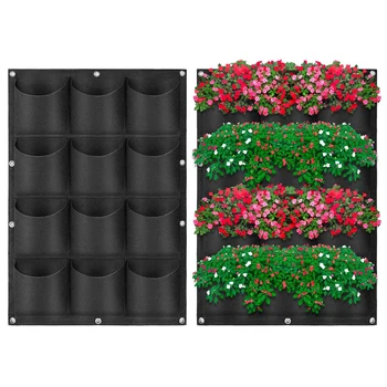 

Garden Planter Planting Bags Non-woven Cloth Vertical Wall Hanging Flower Plant Growing Bag Garden Yard Planter