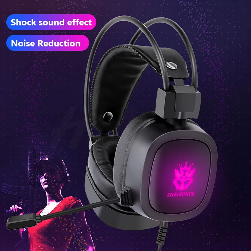 Professional Led Light Gamer Headsets for Computer Gaming Headphones Adjustable Bass Stereo PC Wired Headset With Mic Gifts