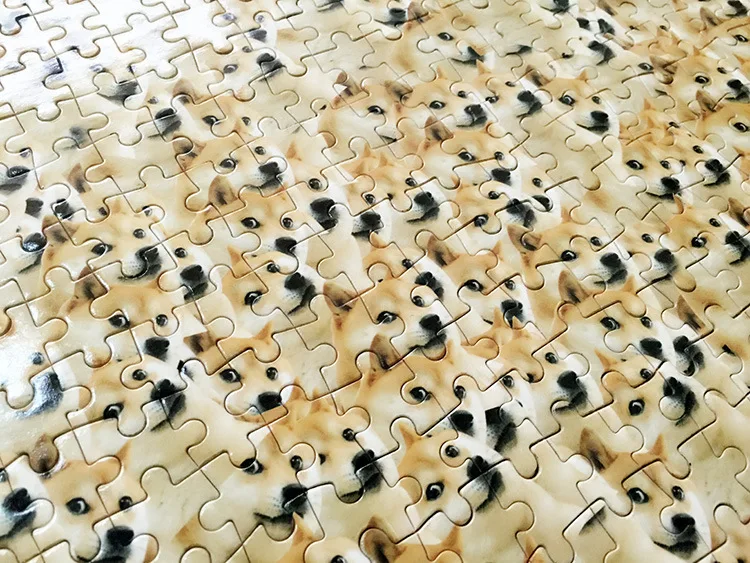Doge Бог надоедливая собака для взрослых собак головоломки 1000 шт. одного дерева тряски телефонной сети в мультяшном стиле из Kichiku трюк древесины