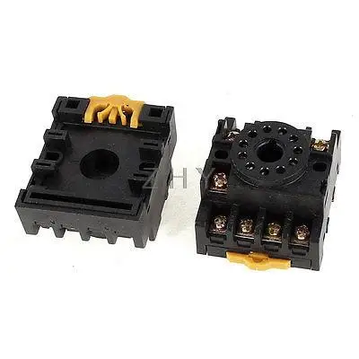 

2Pcs PF113A 11P Screw Terminals Time Relay Base Socket 12A 300V