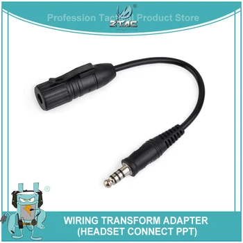 

Z-tac Wiring transform adapter Headphone connected PTT Softair Military Headset PTT Earphone Airsoft Tactical Accessories Z145