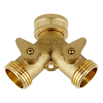 

American Garden Two-Way Ball Valve Brass Hose Splitter 3/4 Threaded Garden Ball Valve Y-Type Water Separator