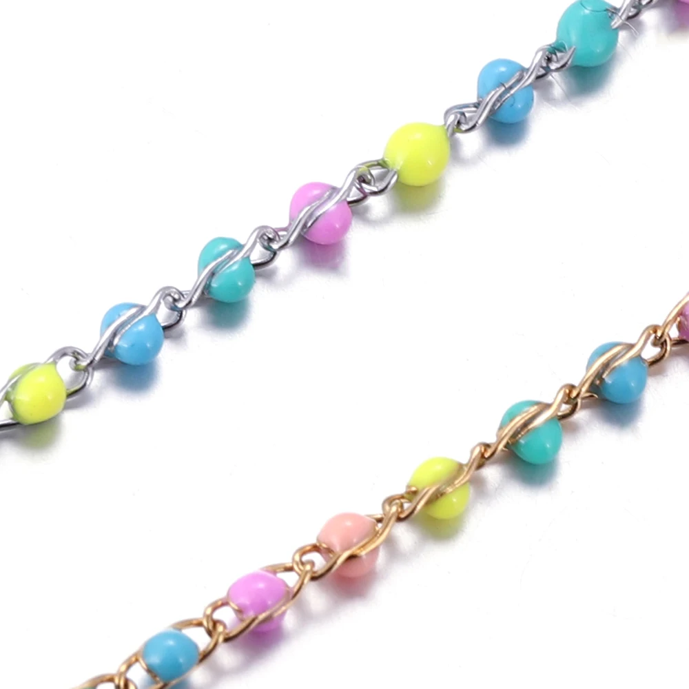 Эмалированная цепочка для ожерелья ручной работы из нержавеющей стали 2