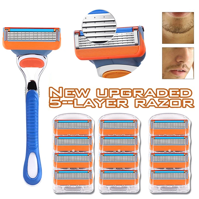New Upgraded High Quality 5 layer Razor Frame Combination Men s Razor Blade 4 8 12pcs 1