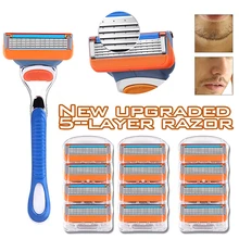 New Upgraded High Quality 5-layer Razor Frame Combination Men's Razor Blade 4/8/12pcs Shaver Holder Razor Holder for Men Fashion