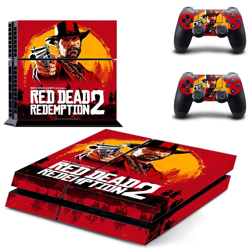 Red Dead Style PS4 Skin Sticker for Playstation 4 Console & 2 Controllers Decal Vinyl Protective Skins Style 1 