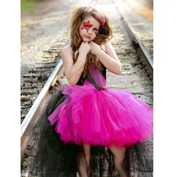 

Rockstar Princess Dress Halloween Cosplay Costume for Girls Kids Party Dress Children Halloween clothing