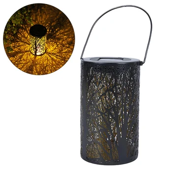 

LED Solar Light Hollow Garden Light Hanging Lantern Leaf Tree-Shaped Projection LED Light Outdoor Passage Lawn Backyard Lighting