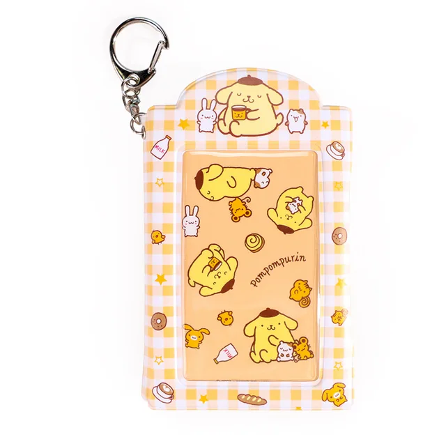Cartoon Kawaii Card Sleeve Key Chain Cinnamoroll Kuromi Mymelody Bus Card Student Campus Meal Card Protection Cover Bag Pendant 5