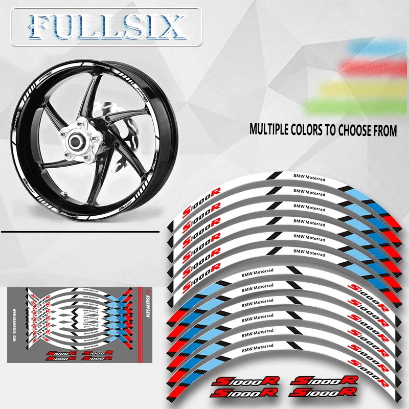 

High Quality Motorcycle Adhesive Wheel Decal Reflective Stickers Rim Stapes For BMW S1000R Reflective waterproof sticker