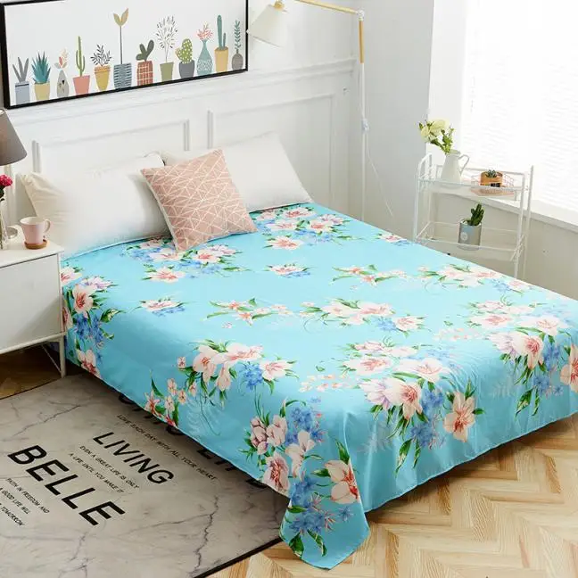 Yaapeet, 20 цветов, постельное белье, King size, простыня, набор для королевы, простыни, цветочный принт, плоский лист, без наволочки