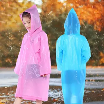 

Transparent Raincoat Women Men Portable Outdoor Travel Rainwear Waterproof Disposable Camping Hooded Ponchos EVA Rain Cover