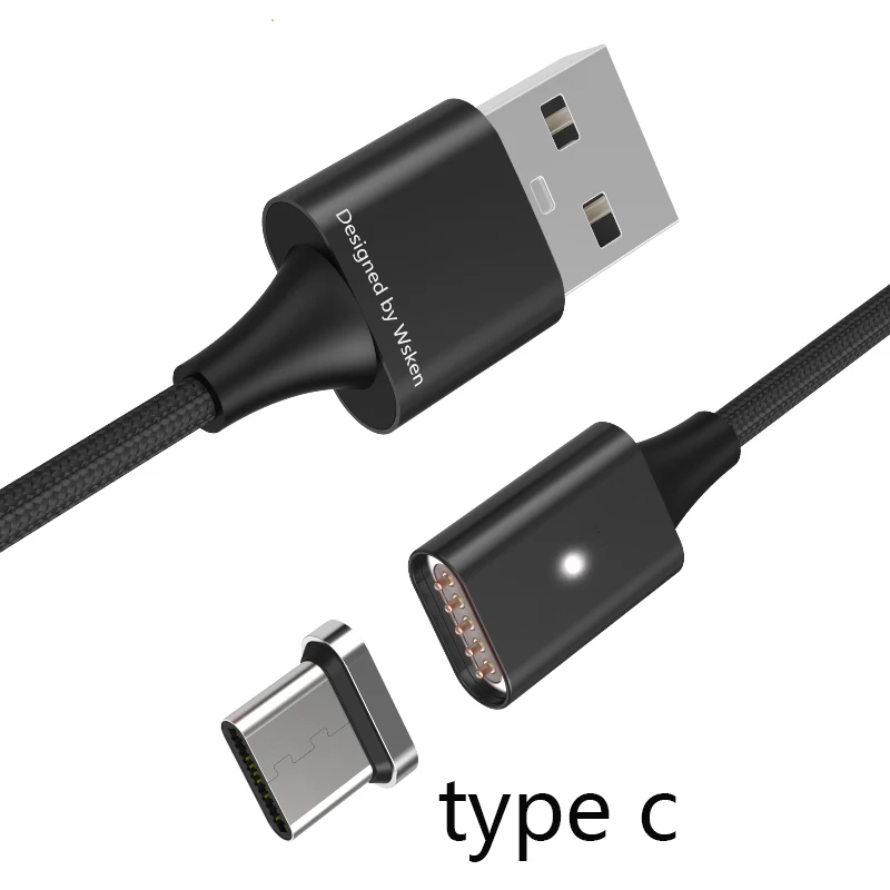 WSKEN Lite1 Магнитная Зарядка через usb кабель Micro Тип usb C для быстрой зарядки и передачи данных провод для Samsung Xiaomi Магнитная Зарядное устройство для iPhone XR - Цвет: for Type C Cable