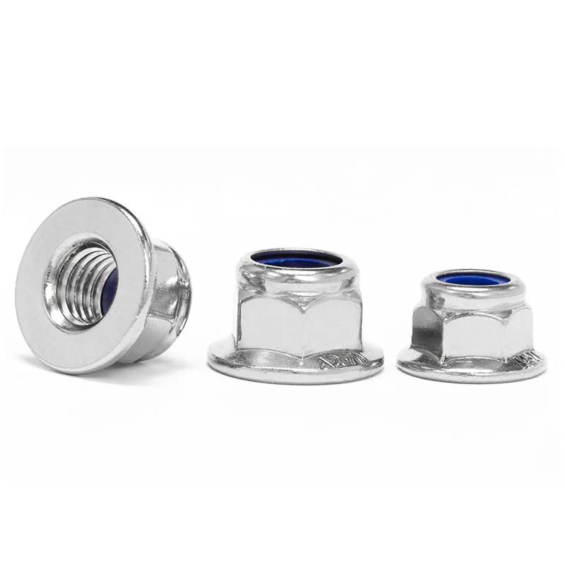 5pcs Flange Washer Nut M3 M4 M5 M6 M8 M10 Hex Locking Nut A2 Stainless Steel Fastener