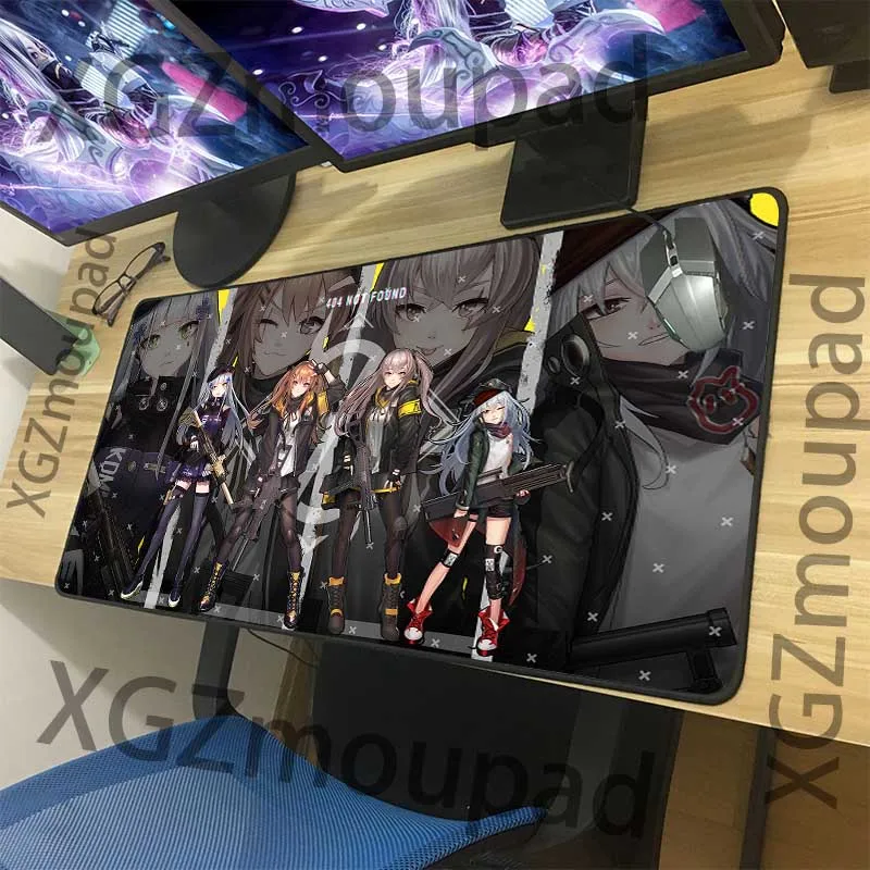 XGZ Anime Custom Large Gaming Mouse Pad Black Lock Edge Girls Frontline Computer Desk Mat Rubber No