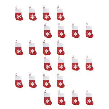 

24 Pcs Portable Decorative Durable Comfortable Candy Storage Bag Christmas Gift Bag Christmas Socks for Women Children Men