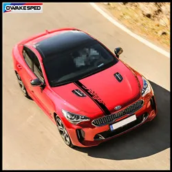 For KIA Stinger Racing Sport Stripes Car Hood Bonnet Sticker Auto Engine Cover Decor Vinyl Decals Exterior Accessories (3)_副本