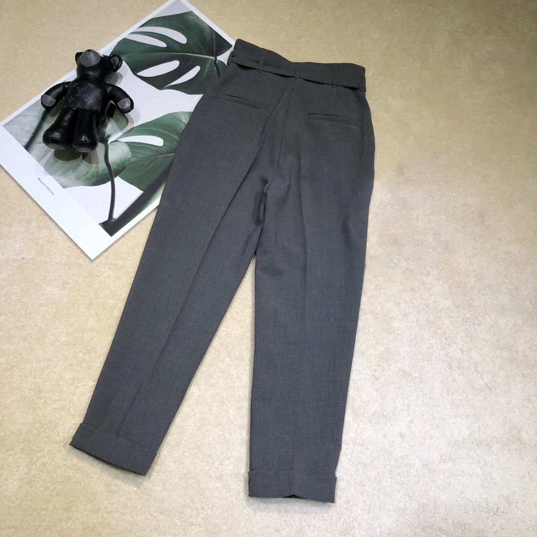 ladies fashion loose bead chain belt solid color trousers 0927