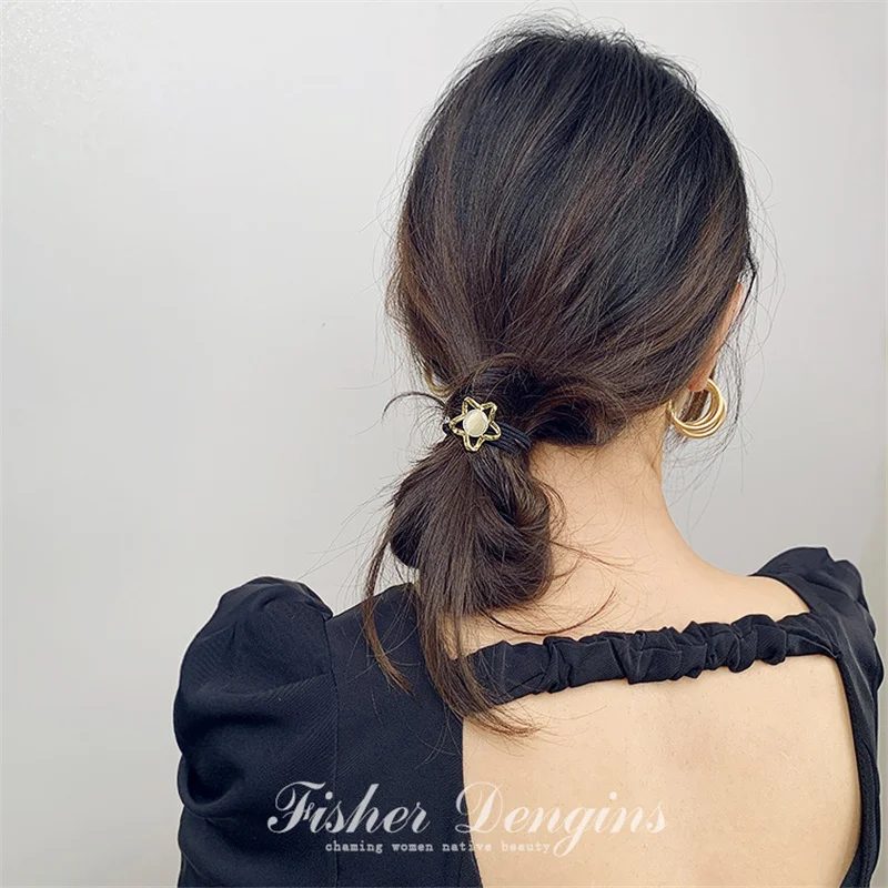 Elegantes Opal Metall Haar-scrunchies Für Damen Und Mädchen_voghion.com