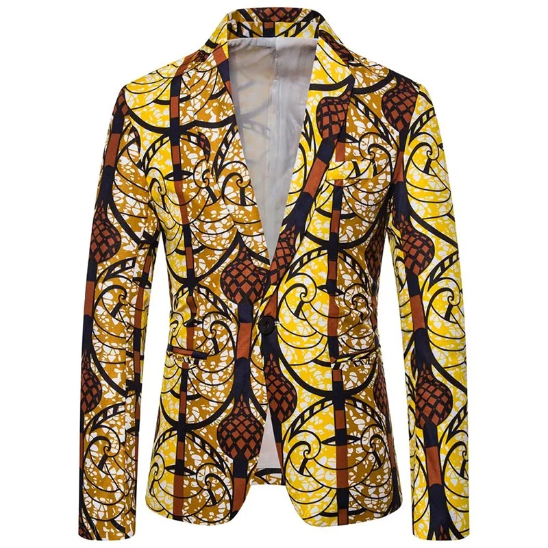 New Fashion Casual Folk-custom Men Suit Long Sleeve Slim Fit Men Blazer One Button Party Jackets For Men Cotton Suit Men M-3XL