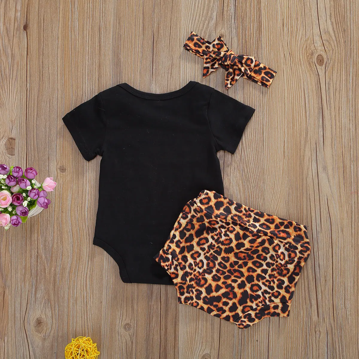 Emmaaby/комплект одежды из 3 предметов для маленьких девочек Черный боди с короткими