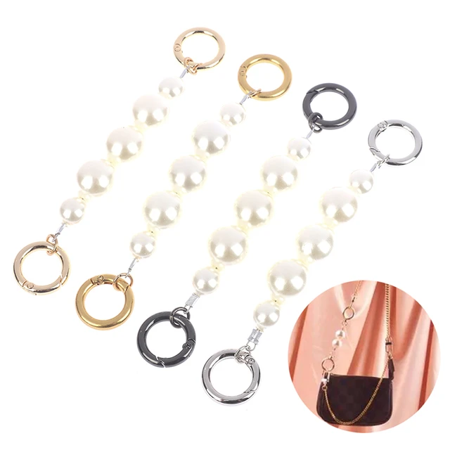 Faux Pearl Beads Crystal Shoulder Chain Handbag Replacement Purse Bag Strap