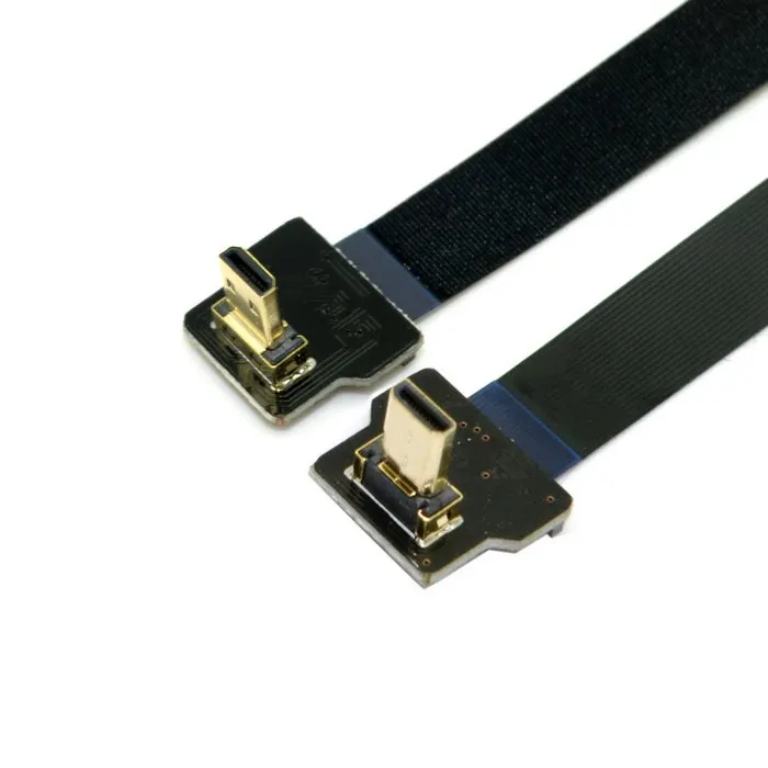 90 градусов вниз угловой FPV Micro HDMI штекер до угловой Micro HDMI FPC плоский кабель для Hero 4, GH4, BMPCC, A5000, A6000, A7R