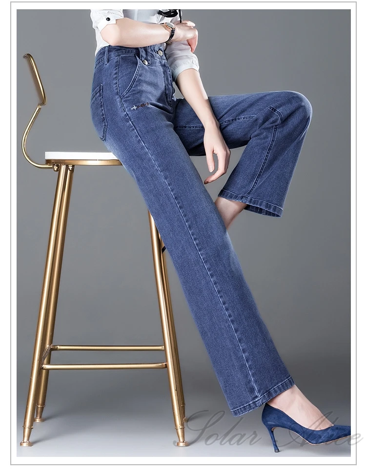 cargo pants for women Free shipping 2020 ladies spring and autumn new high-rise straight-leg jeans Loose slim young and pants armani jeans