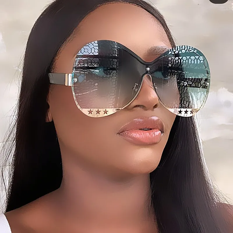 big frame sunglasses Super Big One Piece Face Mask For Women And Men New Fashion Unique Oversized Party Eyewear Female Sexy Cool Gradient Sun Glasses rectangle sunglasses