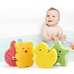 1Pcs 4 Colors Choose Baby Bath Sponge Pure Color Soft Baby Shower Sponge Baby Bathroom Washing Accessories