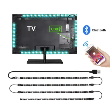 

USB Power Strip Lights 5V LED lamps Bluetooth Controller 5050 RGB TV Desk Screen Backlight Flexible Light Neon Light Tape Strip