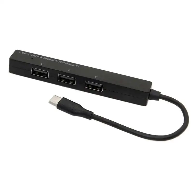 FFYY-Usb 3.1 Type-C Usb-C To 3.5mm Audio& 3 Port Usb 2.0 Hub For Laptop& Phone