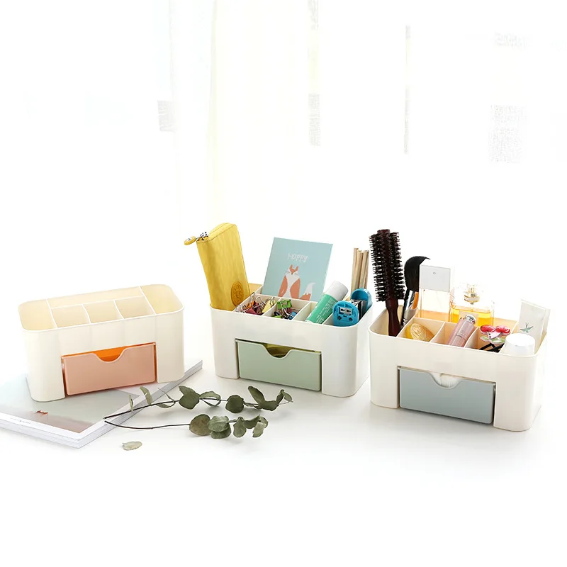 

Storages Desktop Makeup Boxes Small Drawer Home Multi-function Jewelry Division Storage Desk Saving Space No Cover Superimposed