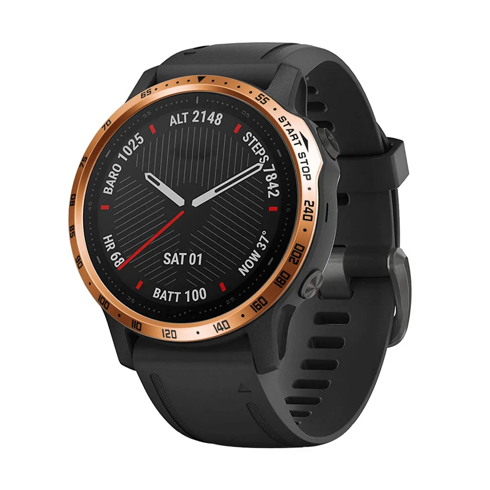 Replacement Metal Bezel Ring for Garmin Fenix 6S 6SPro Watch Bezel Ring Anti-scratch Protective Etched Adhesive Cover Frame