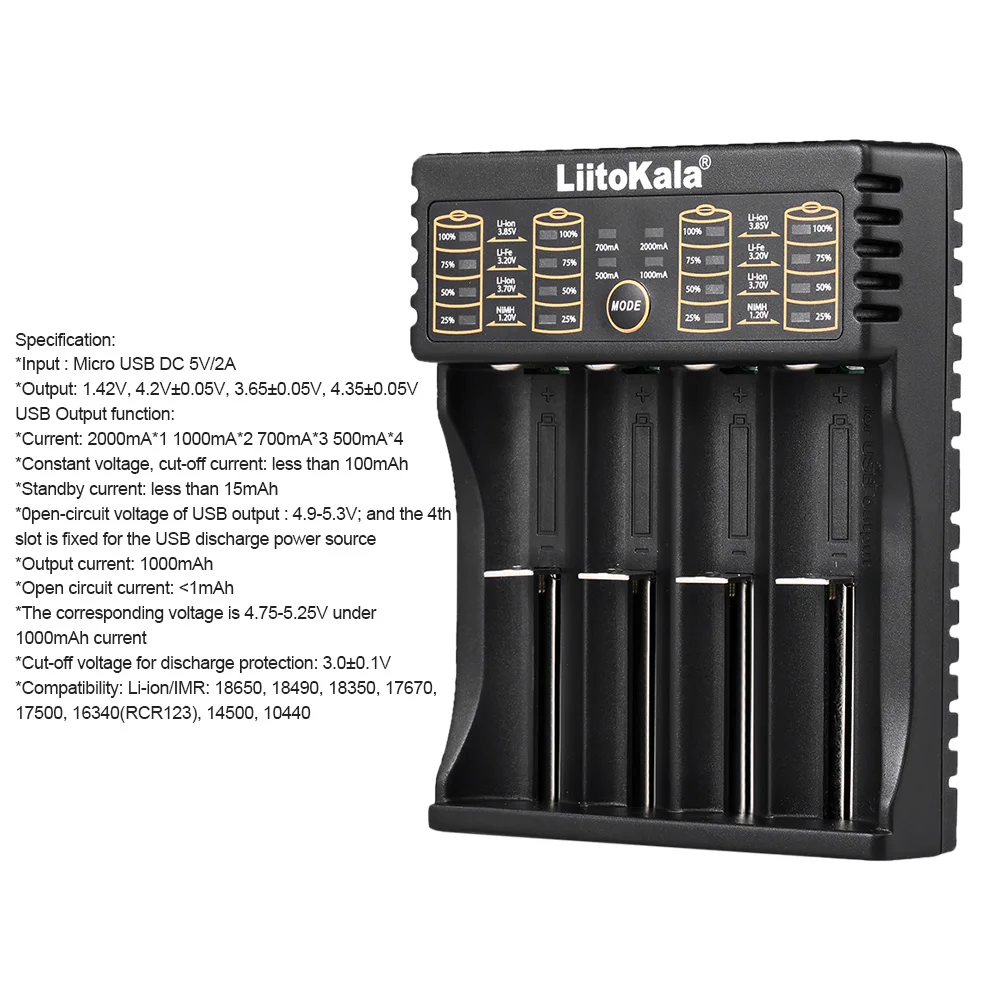 LiitoKala Lii-402 умное зарядное устройство 1,2 V 3,7 V 3,2 V 3,85 V AA/AAA для 18650 18490 18350 17670 17500 14500 10440 батареи