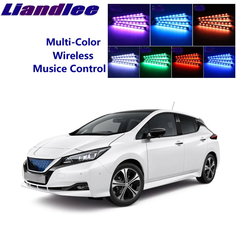 LiandLee для NissanLeaf LeafCar интерьер UnderDash сиденье для ног акцент Музыка Ритм окружающий светильник