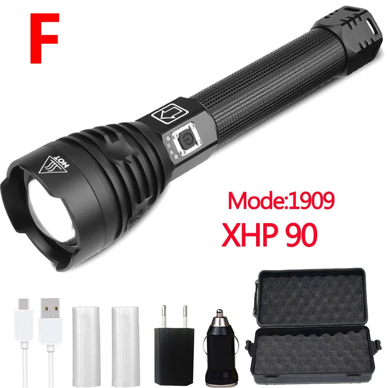 Z90 самый мощный XHP90 светодиодный светильник-вспышка, фонарь с зумом XHP70.2 USB Перезаряжаемый Тактический светильник 18650or26650 походная охотничья лампа - Испускаемый цвет: Package F