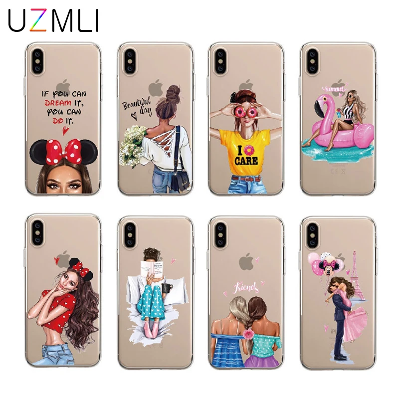 Модный стильный летний пляжный мягкий прозрачный чехол для iPhone 11 Pro XS Max XR X 8 7 SE 6S