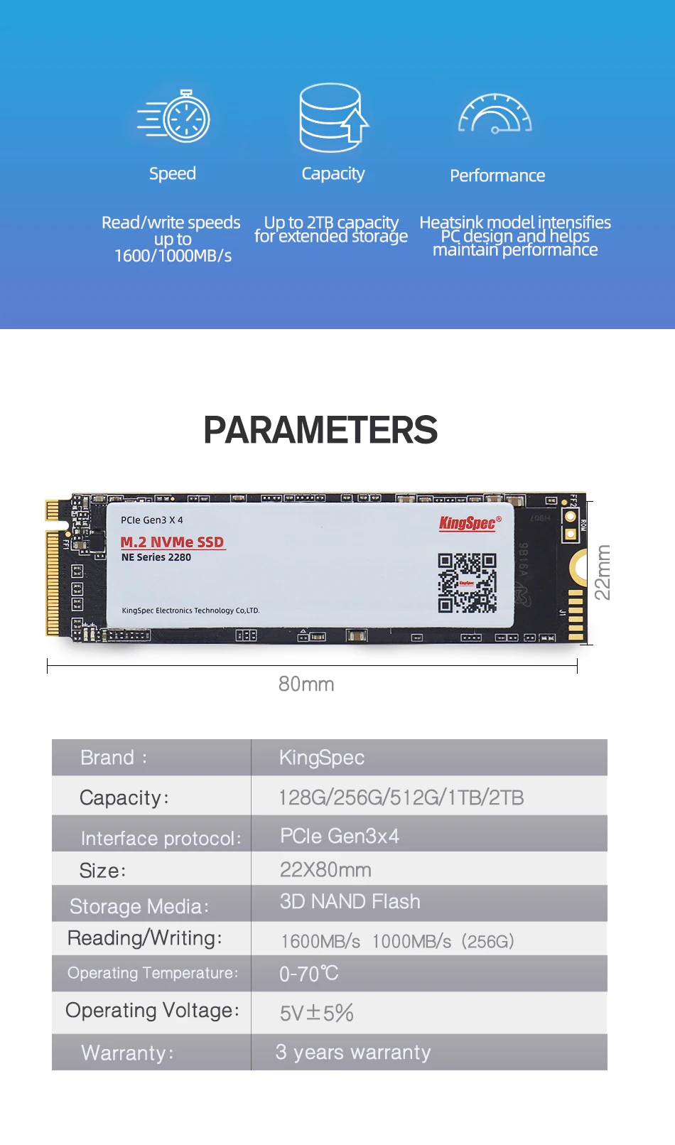 KingSpec M.2 PCI-e NVMe SSD 120 ГБ 128 ГБ твердотельный диск SSD M2 NE-128 внутренний 2280 жесткий диск HDD для ноутбуков планшетов настольных компьютеров