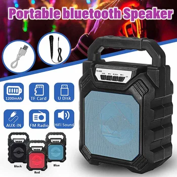 

Wireless LED Portable Speaker bluetooth Music Player Rechargeable Outdoor Stereo Subwoofer Party Speakers Radio Mic Player