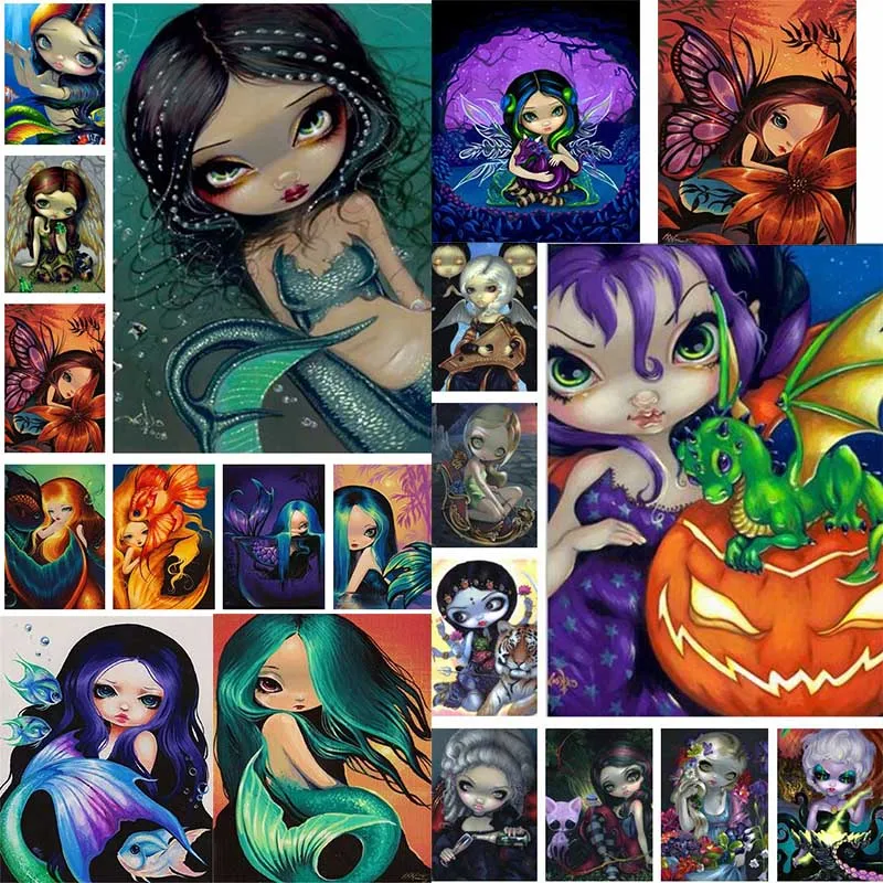 

5d diamond painting cross stitch cartoon girl diamond embroidery full set cartoon diamond mosaic christmas decorations for home